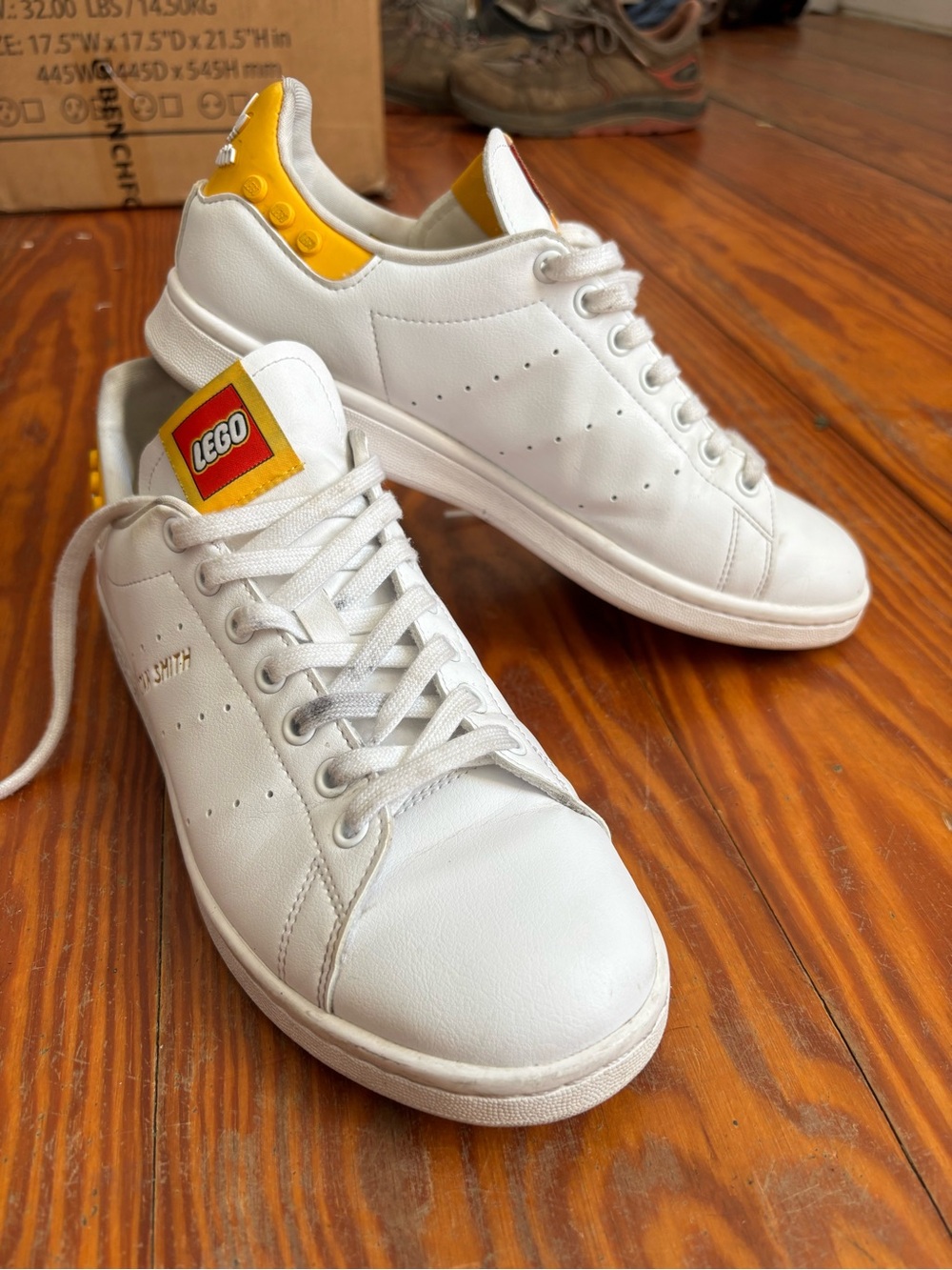 LEGO Men's White Sneakers with Yellow Accent size 10 barely worn
